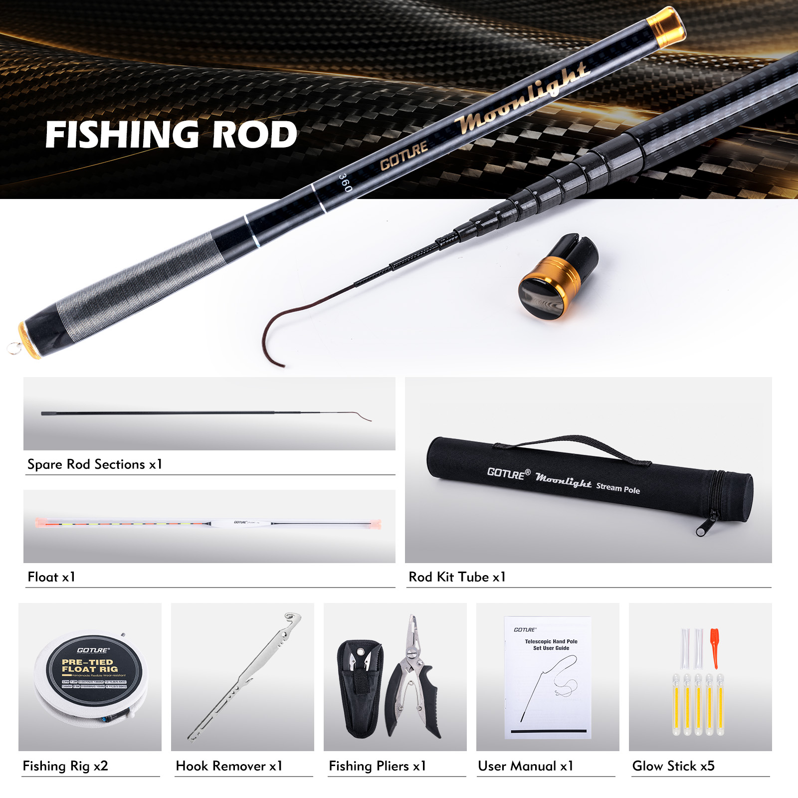 Goture Telescopic Stream Rod w - Fishing Equipment Bag review and price