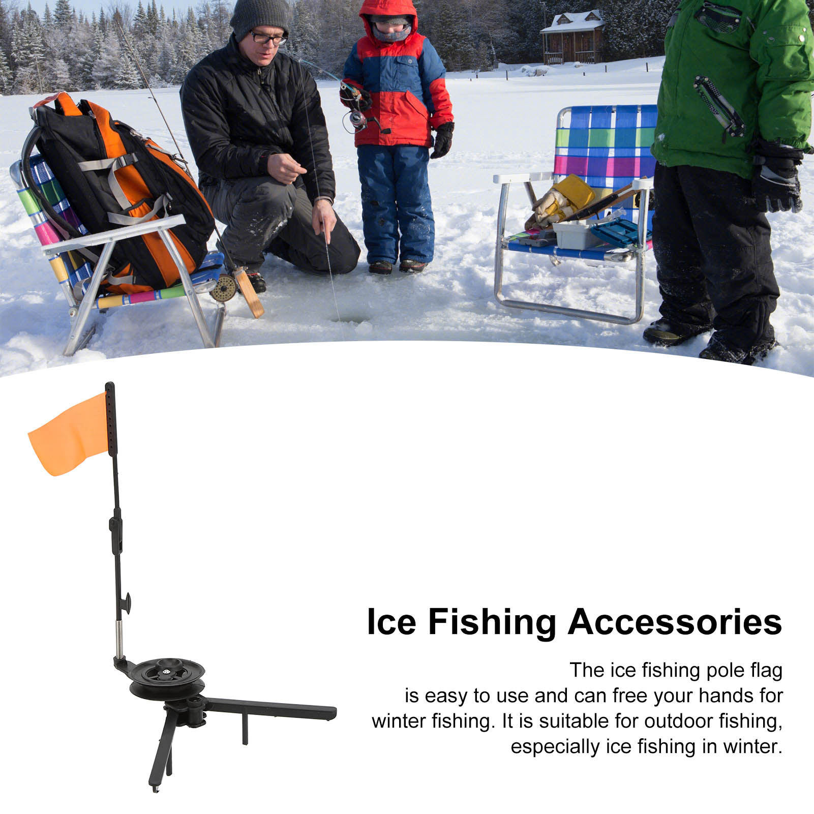 Foldable Ice Fishing Rod Flag  - Ice Fishing Tip Up review and price